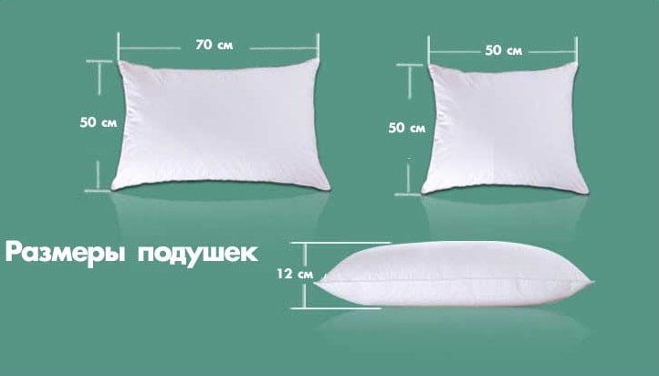 Габариты и размеры подушек